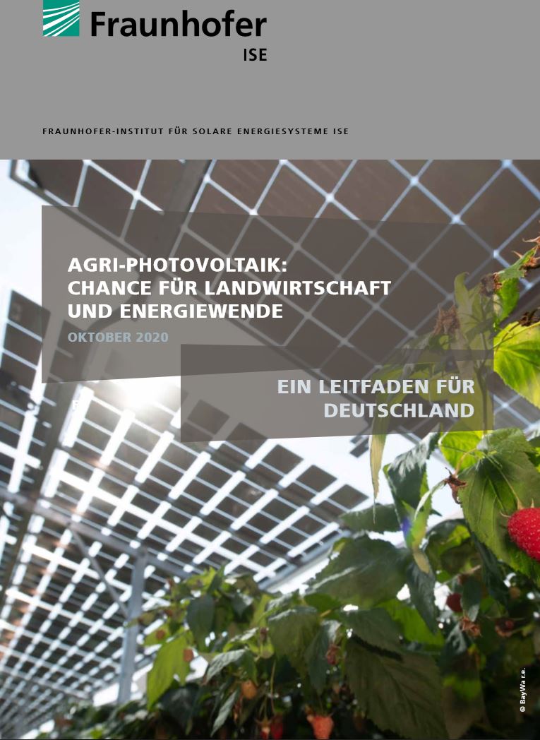 Der vom Fraunhofer ISE herausgegebene Leitfaden zur Agri-Photovoltaik.