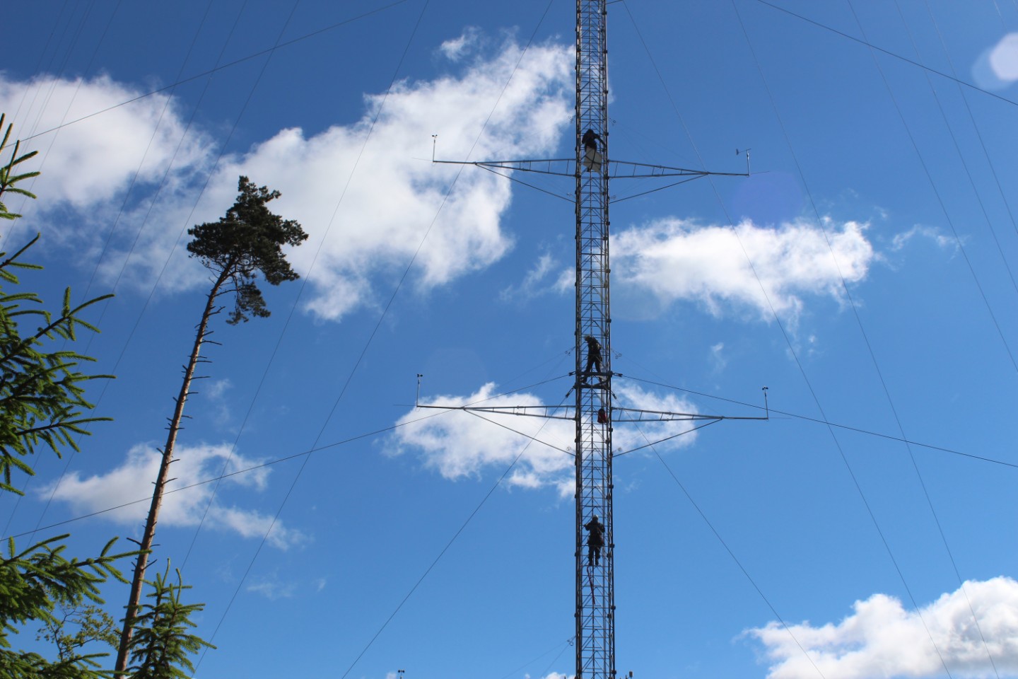 200 m Forschungs- und Klimamessmast zieht um vom Rödeser Berg bei Kassel ins »Remote Sensing Test Center« nach Mecklenburg-Vorpommern. 200 m Forschungs- und Klimamessmast zieht um vom Rödeser Berg bei Kassel ins »Remote Sensing Test Center« nach Mecklenburg-Vorpommern.
