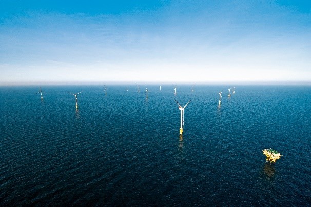 Germany’s first offshore wind farm alpha ventus. Germany’s first offshore wind farm alpha ventus.